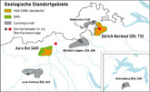 Nagra: Tiefenlager Jura Ost und Zürich Nordost vorselektioniert