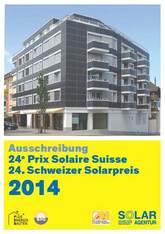 Schweizer Solarpreis 2014: Anmeldefrist läuft bis zum 30. April!