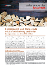 Swiss Academies: Energiepolitik und Klimaschutz mit Luftreinhaltung verbinden