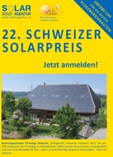 22. Schweizer Solarpreis: Anmeldefrist bis 15. Mai 2012